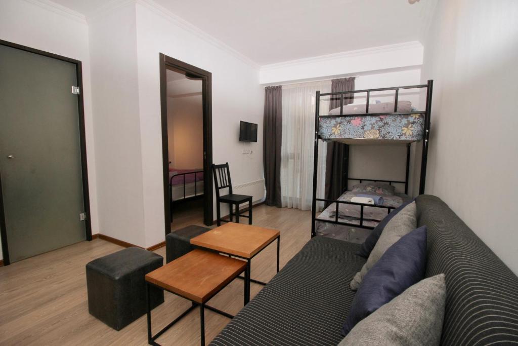 Postel nebo postele na pokoji v ubytování Apartment N322 Gudauri Loft