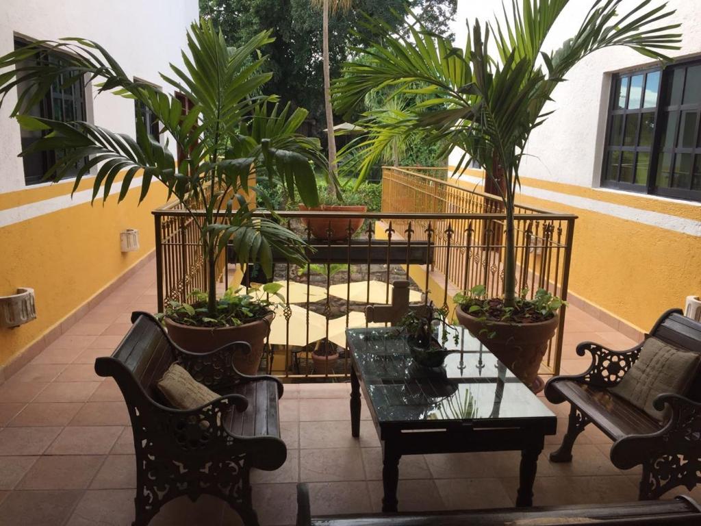 Balkón nebo terasa v ubytování Hotel San Miguel Arcangel