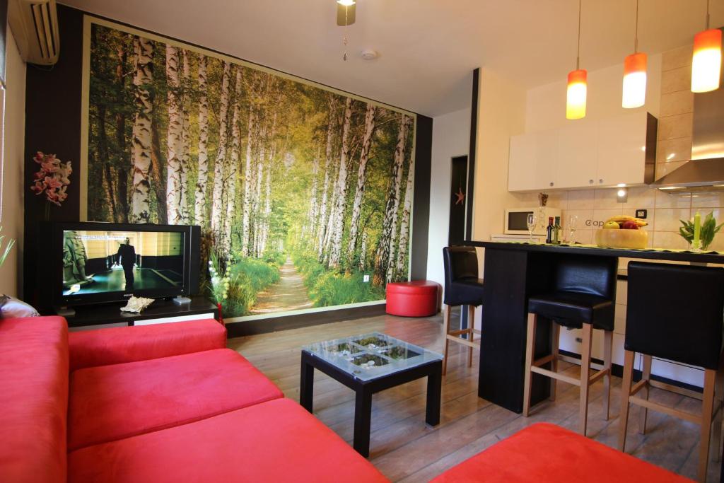 Televízia a/alebo spoločenská miestnosť v ubytovaní Zadar Center Apartment