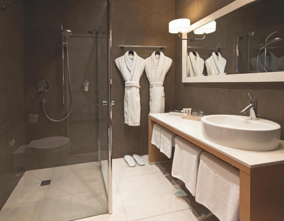 Koupelna v ubytování Hotel Bulwar