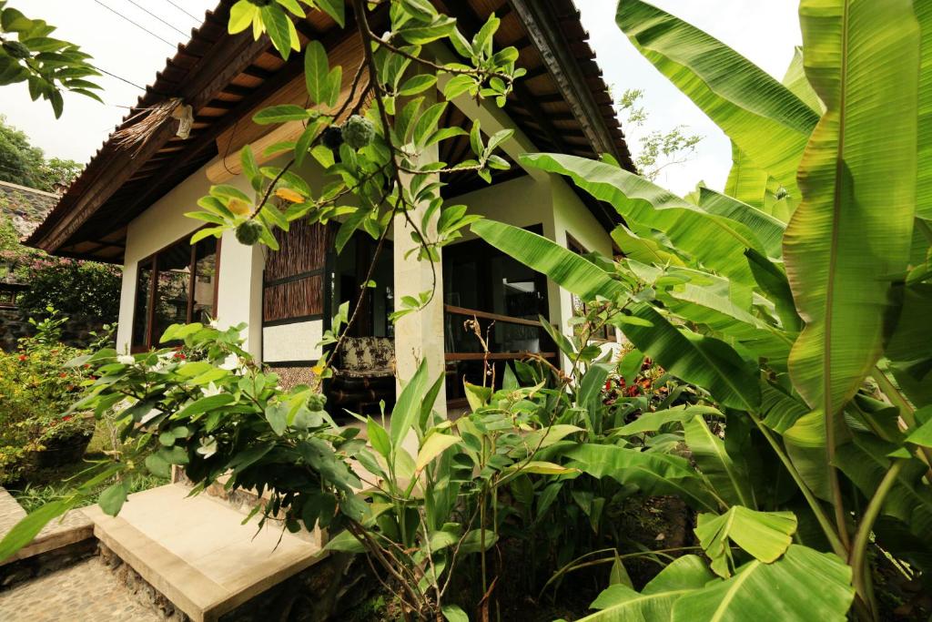 a small house in the middle of a garden at Bali Dream House in Amed