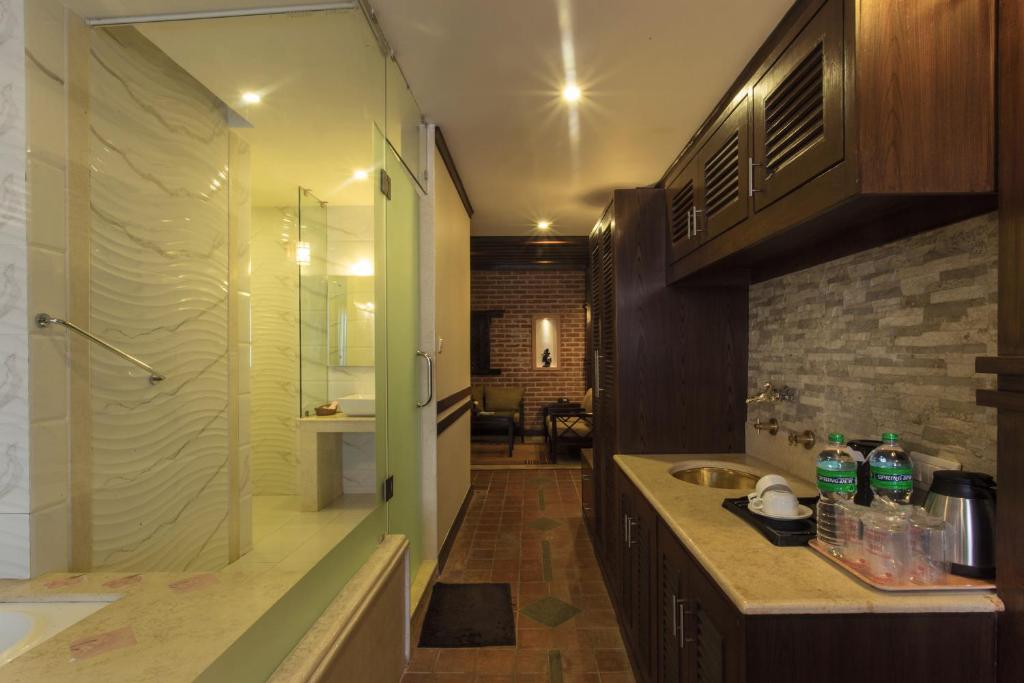 Koupelna v ubytování Hotel Marshyangdi