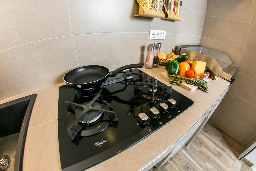 Kuchyňa alebo kuchynka v ubytovaní Luxury apartment Elis with private pool