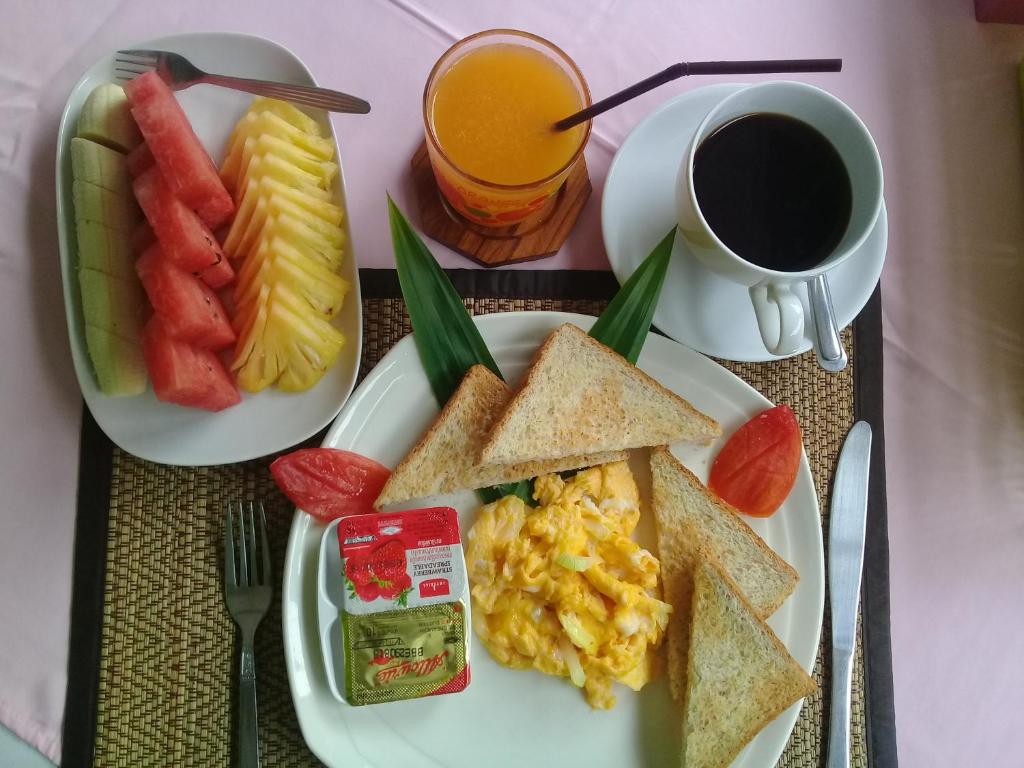 アオナン グリーン　パーク　バンガローで提供されている朝食
