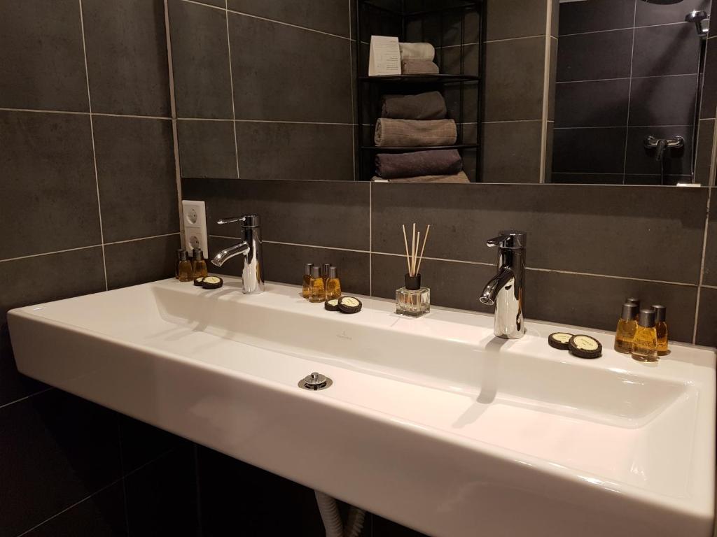 Koupelna v ubytování Hotel Langhans