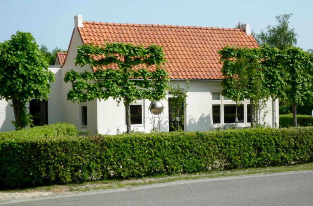 アウウドルプにあるDijkstelweg 30 - Ouddorp NOT INTENDED FOR COMPANY OR WORK-RELATED STAYSの赤屋根白屋根