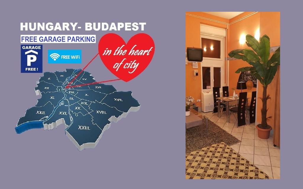 ブダペストにあるApartment in the center of Budapest -free garage parkingの地図