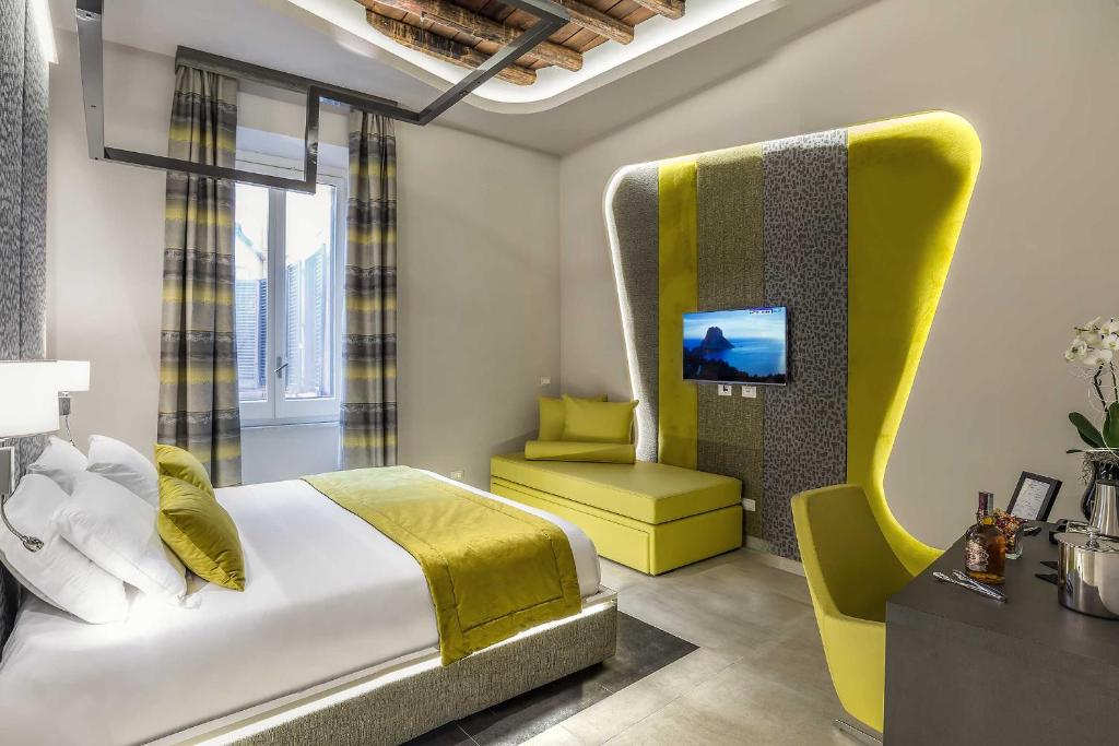 Posteľ alebo postele v izbe v ubytovaní Via Veneto Prestige Rooms