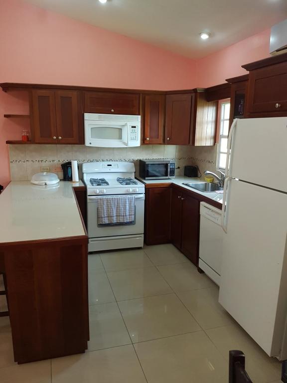 Kuchyň nebo kuchyňský kout v ubytování Piarco Village Suites