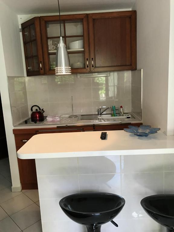 Kuchyň nebo kuchyňský kout v ubytování Sara Apartments Baska Voda