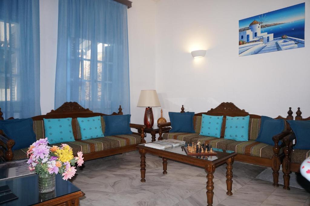 Posezení v ubytování Adonis Hotel Naxos