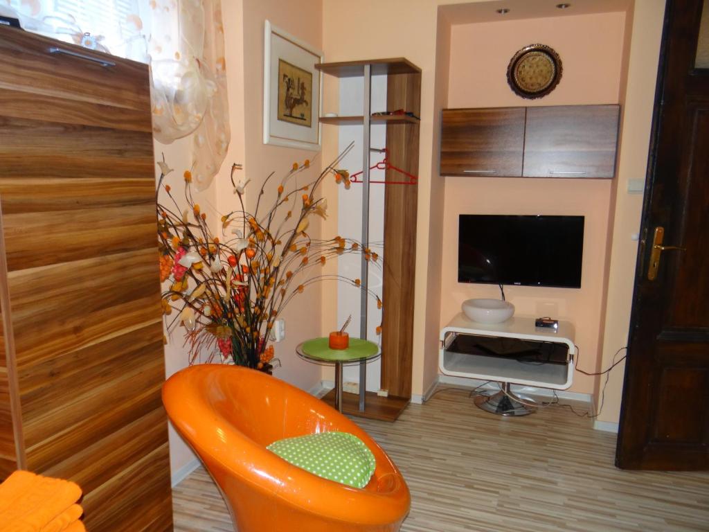 TV a/nebo společenská místnost v ubytování Orange Flower Apartments