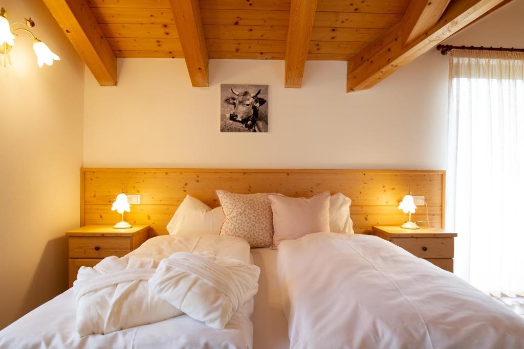 Postel nebo postele na pokoji v ubytování Hotel Chalet Giasenei