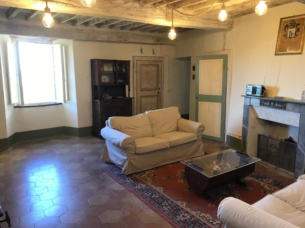 Posezení v ubytování Casa Bartali