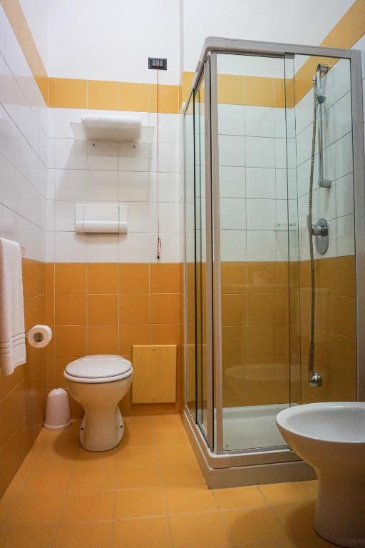 Koupelna v ubytování Albergo Ristorante Saverino