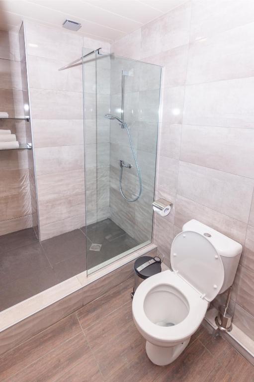 Koupelna v ubytování Hotel Amser
