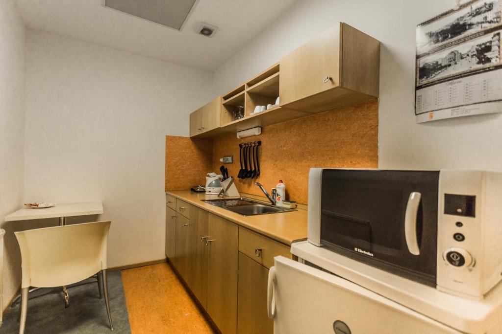 Kuchyň nebo kuchyňský kout v ubytování Hotel SET