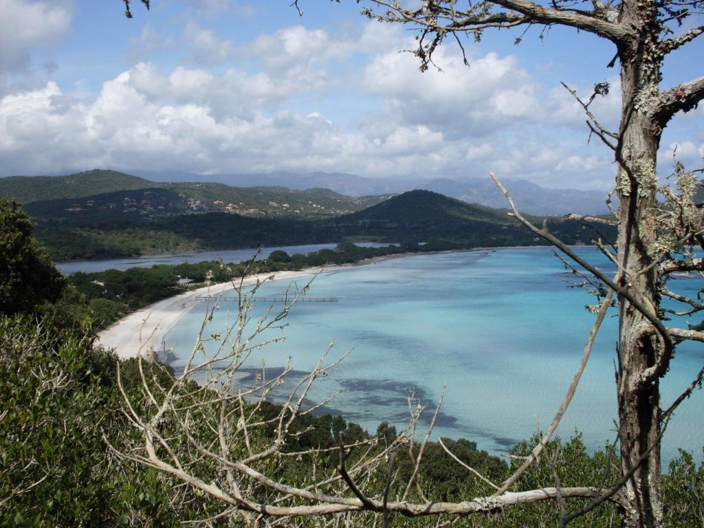 uitzicht op het strand vanaf de top bij Résidence Blue Marine in Porto-Vecchio