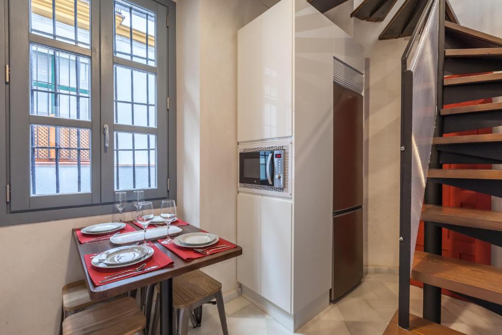 Kuchyň nebo kuchyňský kout v ubytování Casas de Sevilla - Apartamentos Tintes12