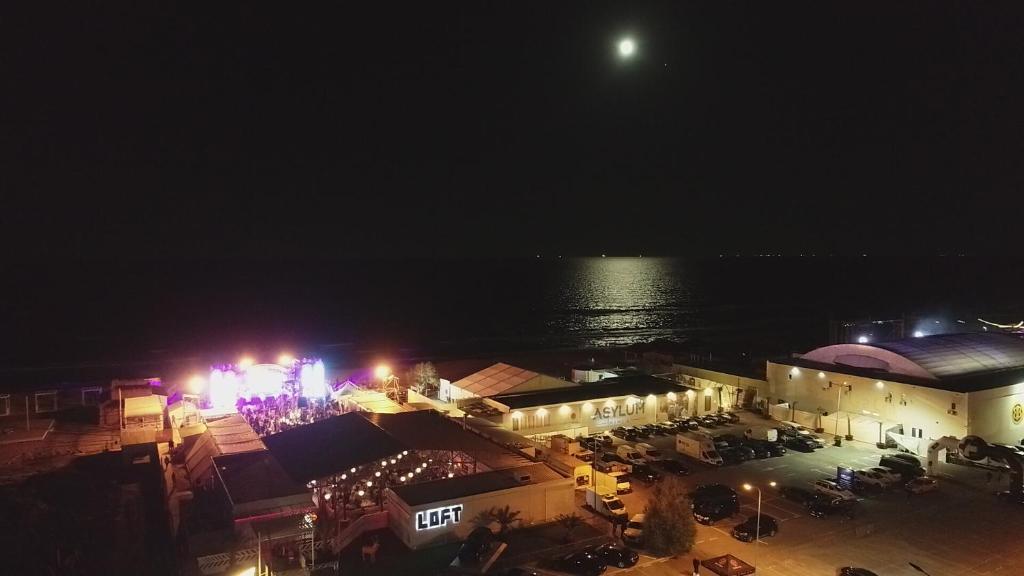 an aerial view of a market at night at De Silva Residence in Mamaia