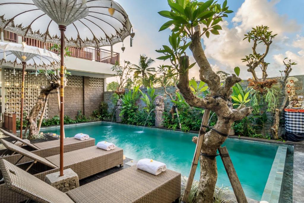 Bazén v ubytování Bumi Muwa Ubud Katiklantang nebo v jeho okolí