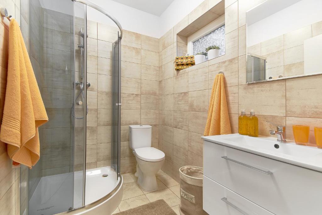 Kúpeľňa v ubytovaní Arenda Apartamenty&Domki całoroczne