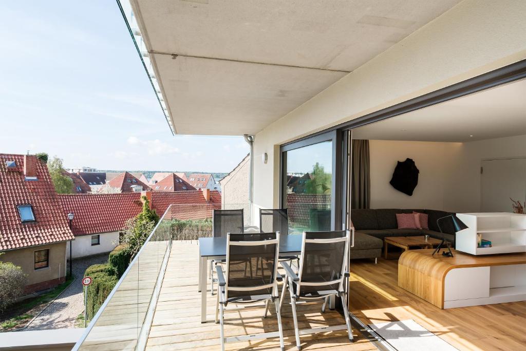 Balkón nebo terasa v ubytování HOF-SUITEN