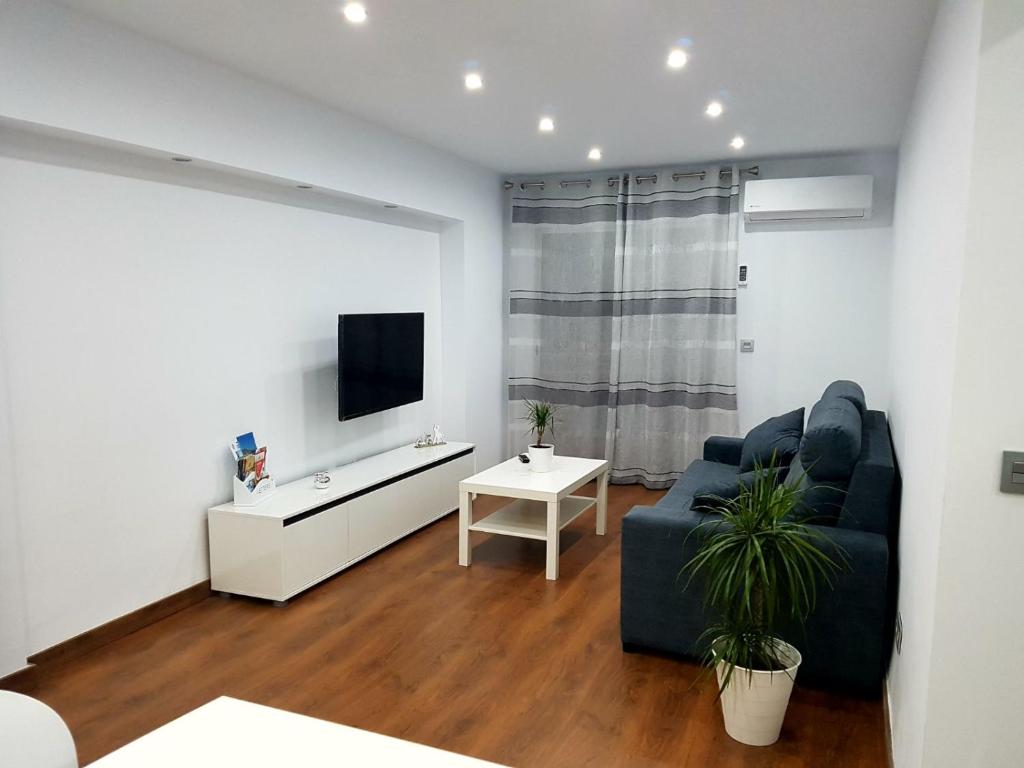 Televízia a/alebo spoločenská miestnosť v ubytovaní Aries Flat