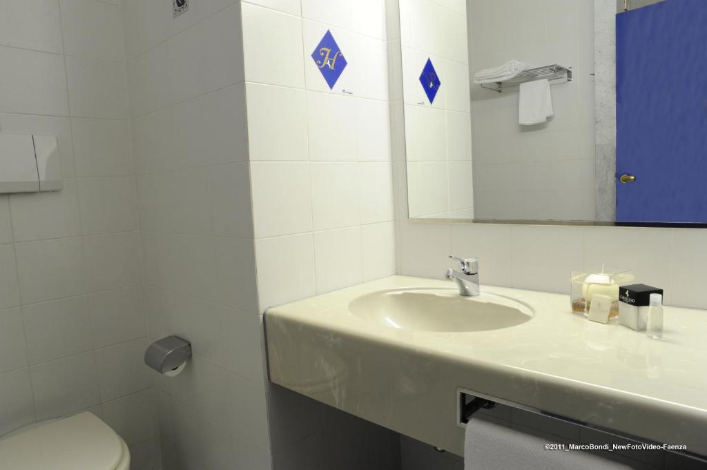 Koupelna v ubytování Hotel Cavallino