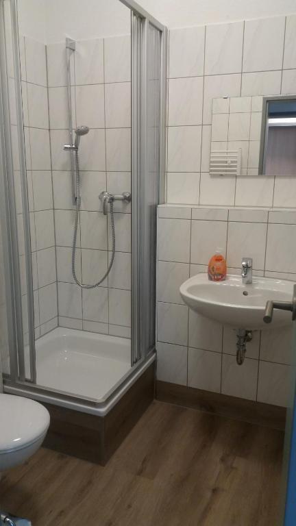 Koupelna v ubytování Herberge 39