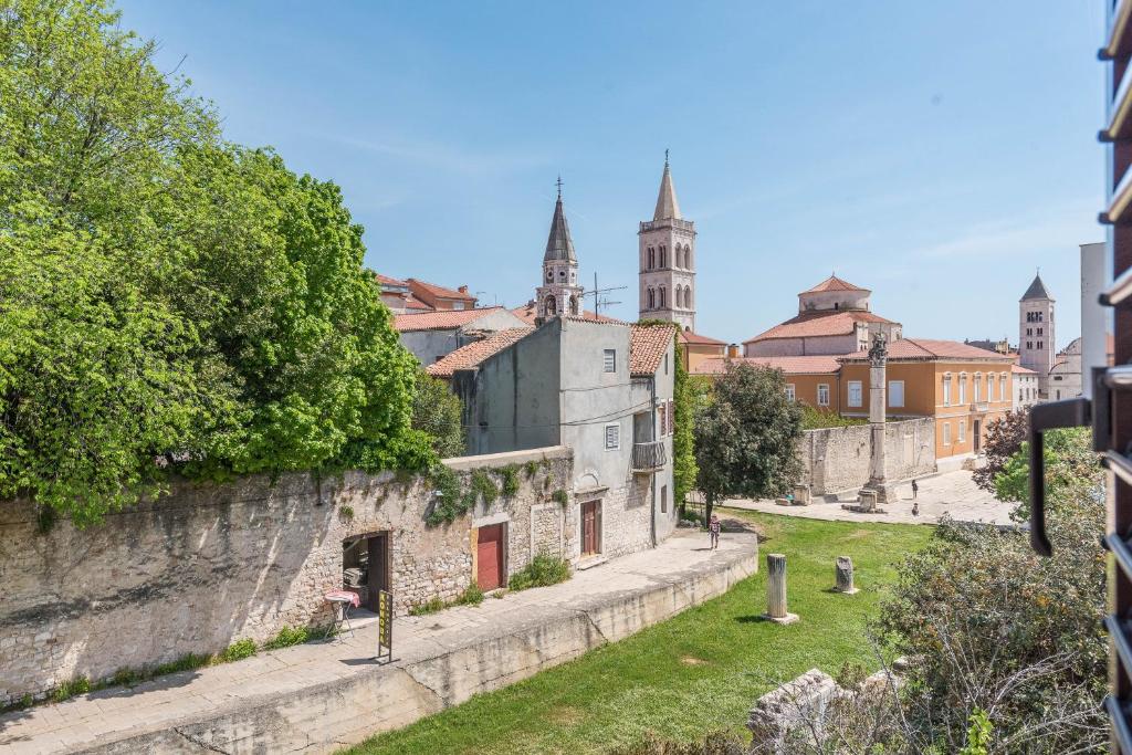 a view of the city from the castle at Apartments Donat in Zadar