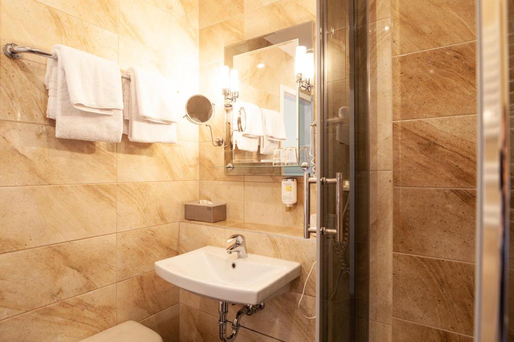 Koupelna v ubytování Hotel Silesia