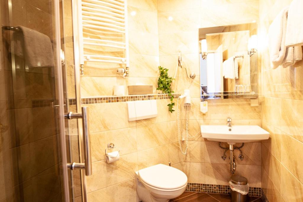 Koupelna v ubytování Hotel Silesia