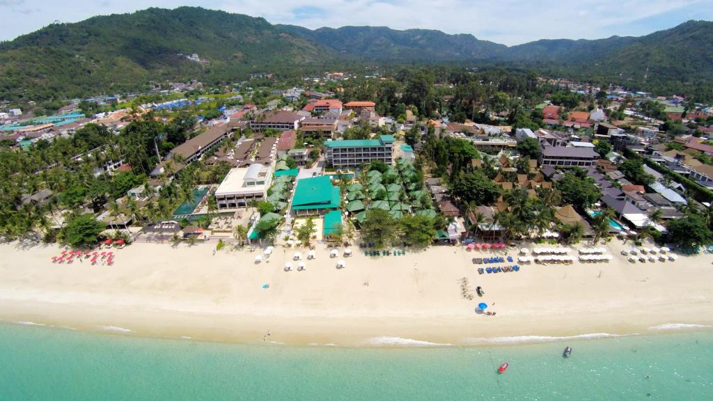 an aerial view of the beach at a resort at Lamai Coconut Beach Resort in Lamai