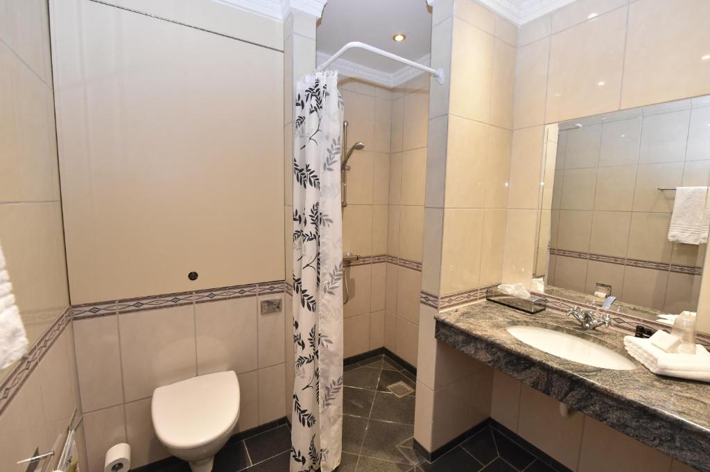 Koupelna v ubytování Hotel Amerika