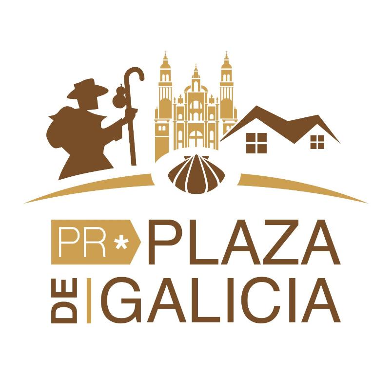 a logo for a pizzaeria in italy at PR Plaza de Galicia in Santiago de Compostela