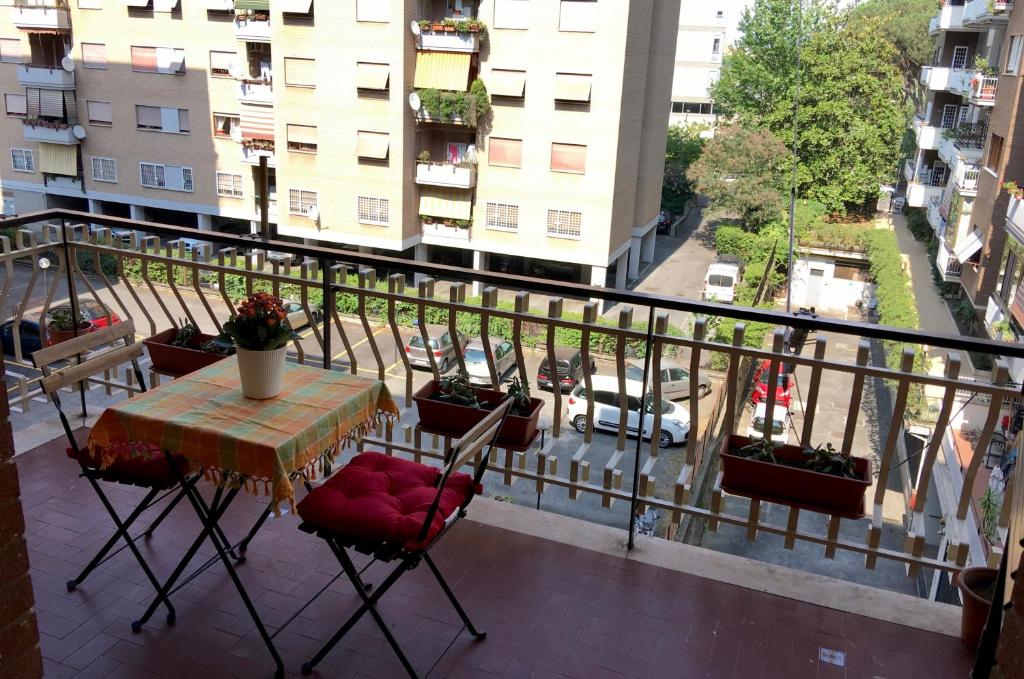 A balcony or terrace at Roma Cinecittà Free WI-FI