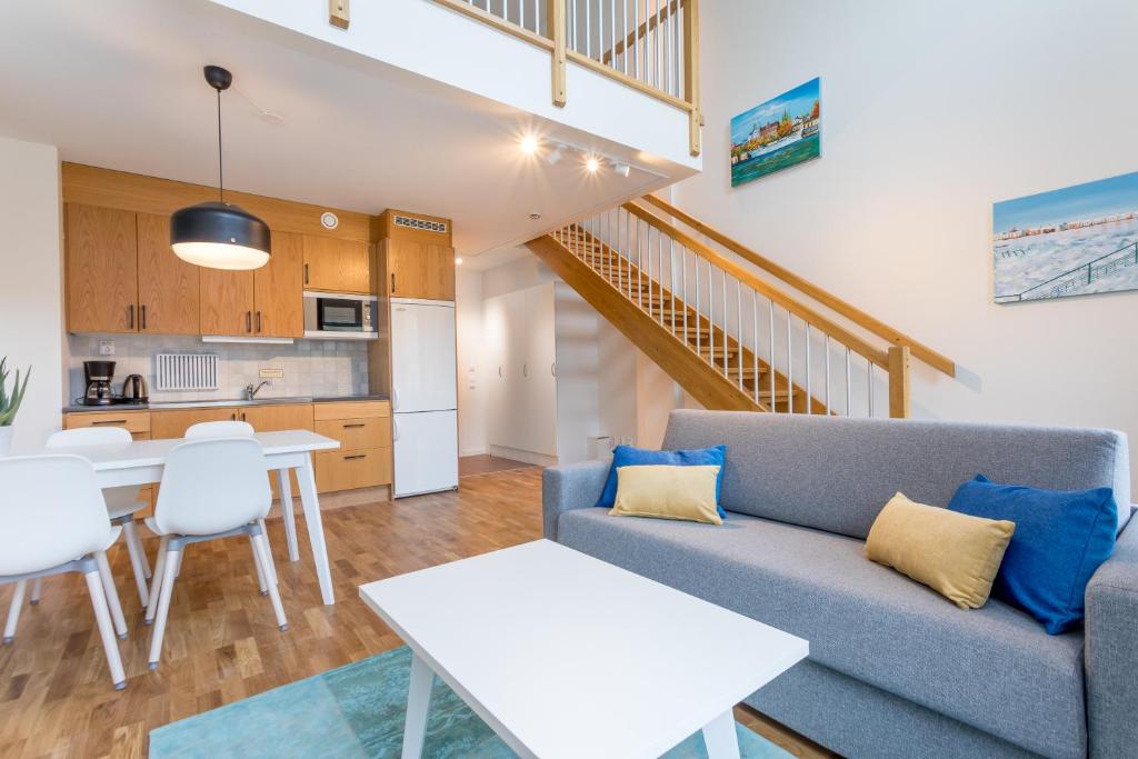 Kuchyň nebo kuchyňský kout v ubytování ApartDirect Hammarby Sjöstad
