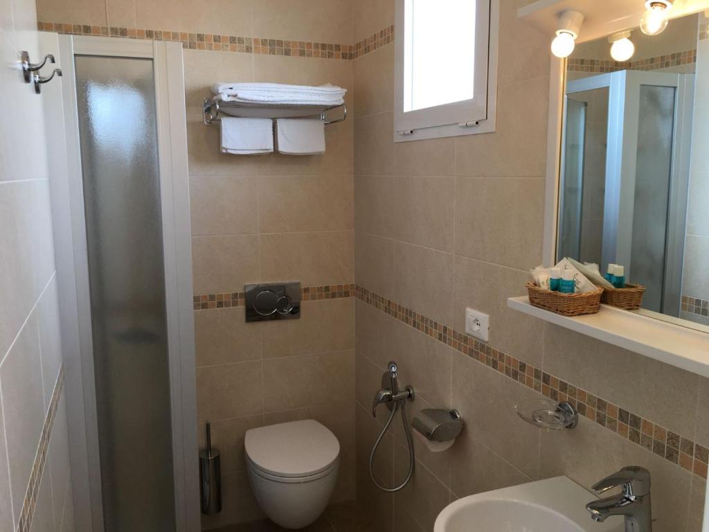 Koupelna v ubytování Hotel Erika