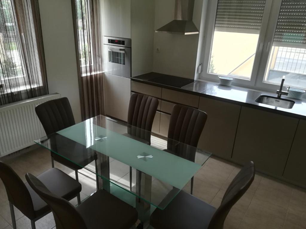 Kuchyňa alebo kuchynka v ubytovaní Balatinus Apartmanház