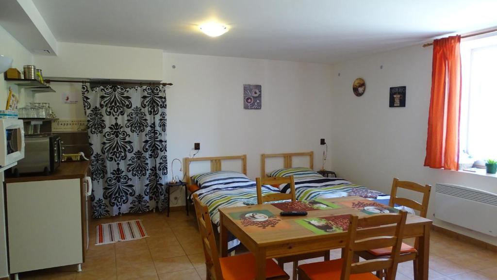 Kuchyň nebo kuchyňský kout v ubytování Apartmán u Kočky