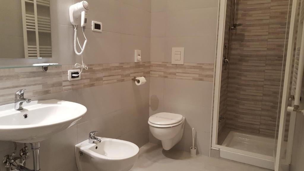 Koupelna v ubytování Hotel Milano