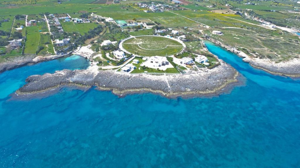 an aerial view of an island in the ocean at Case Vacanza Marzano in Monopoli