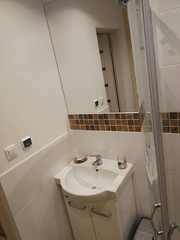 Kúpeľňa v ubytovaní Domki Zielona Polana