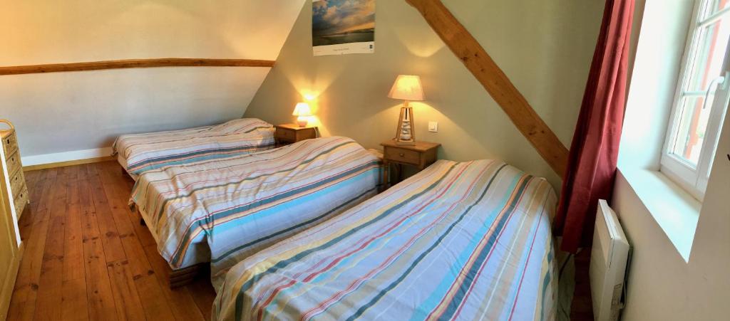 Postel nebo postele na pokoji v ubytování Camping et Gîte La Garenne de moncourt baie somme