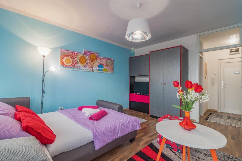Posteľ alebo postele v izbe v ubytovaní Cosy apartment Zupanic