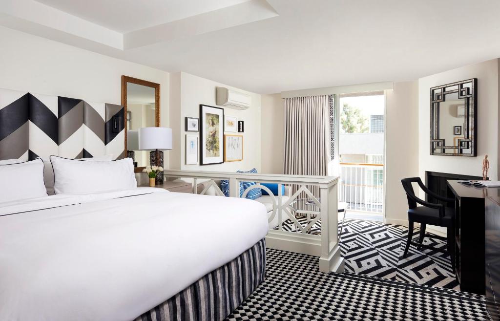 A suite with a balcony at the Chamberlain West Hollywood.