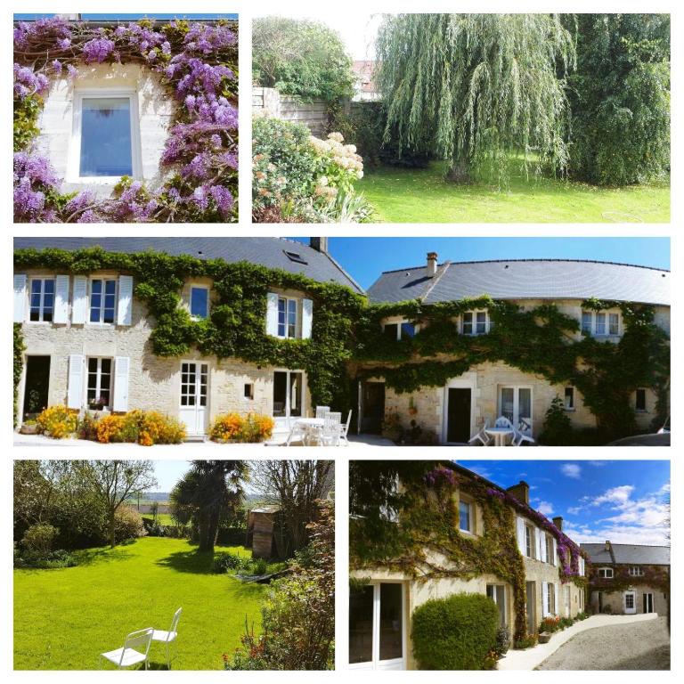 une série de quatre photos d'une maison dans l'établissement Chambre d'hôtes Liz'A, à Saint-Côme-de-Fresné
