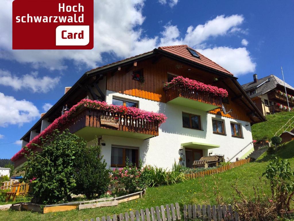 a house on a hill with flowers on it at Gästehaus Kehrwieder in Todtnau