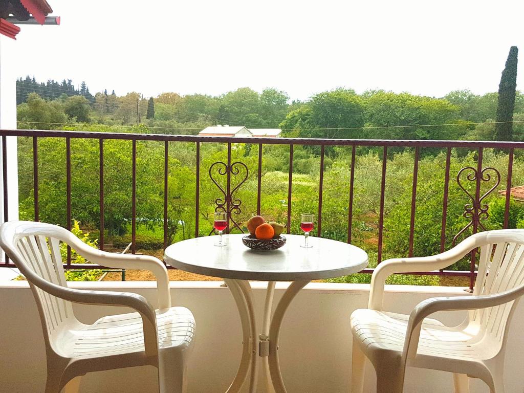 A balcony or terrace at Alexandros Studios